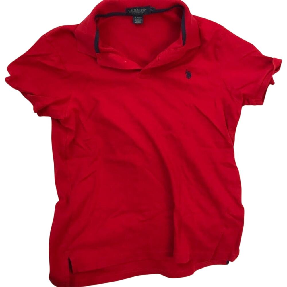US Polo Assn Red Polo Golf Shirt Mens L
